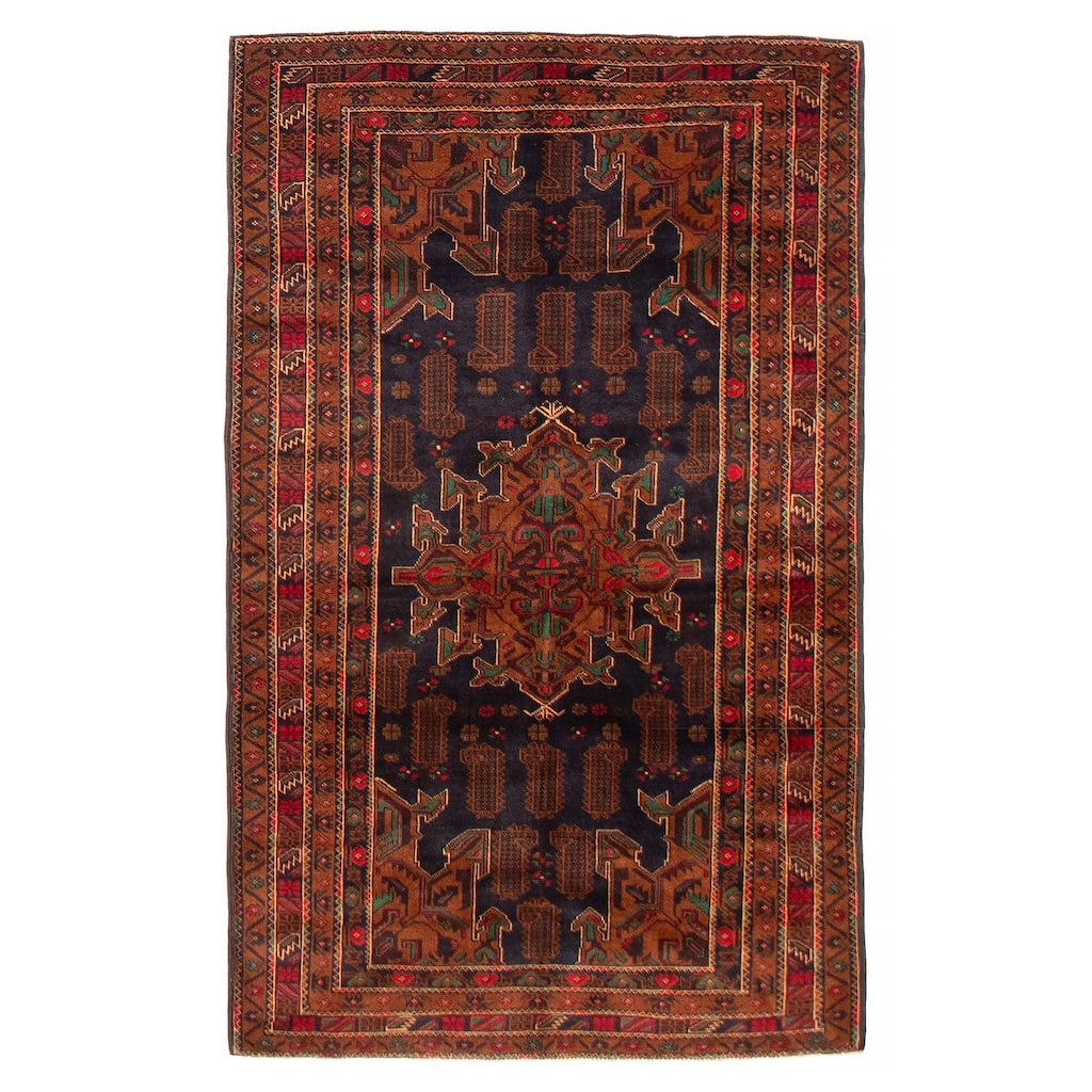 Teimani Navy Rug 3'9" x 6'2" - 3'9 x 6'2