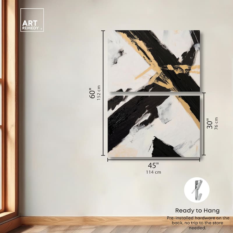 Weight of Black III Canvas Set of 2 by Art Remedy, Gallery Wrapped