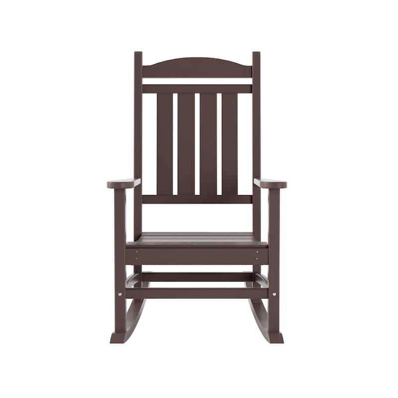 Laguna Hdpe All Weather Outdoor Patio Rocking Chairs With Side Table (3-Piece Set)