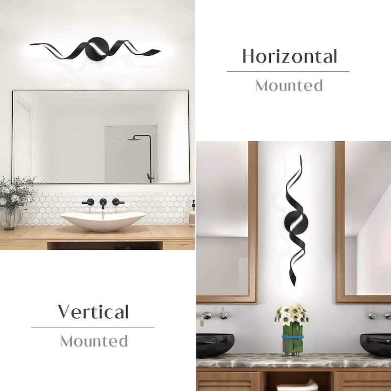 Modern Spiral Design LED Bathroom Vanity Light Dimmable Wall Light