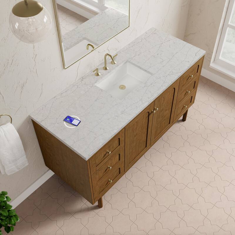 James Martin Vanities 545-V60S-FEJP Laurent 60" Single Basin Poplar