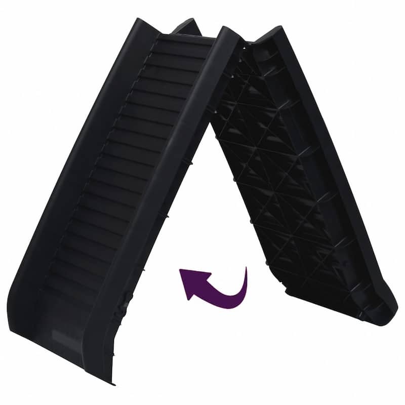 vidaXL Dog Ramp Black Polypropylene Medium Foldable Dog Ramp - 15.7 x 61.2 x 6.1 in