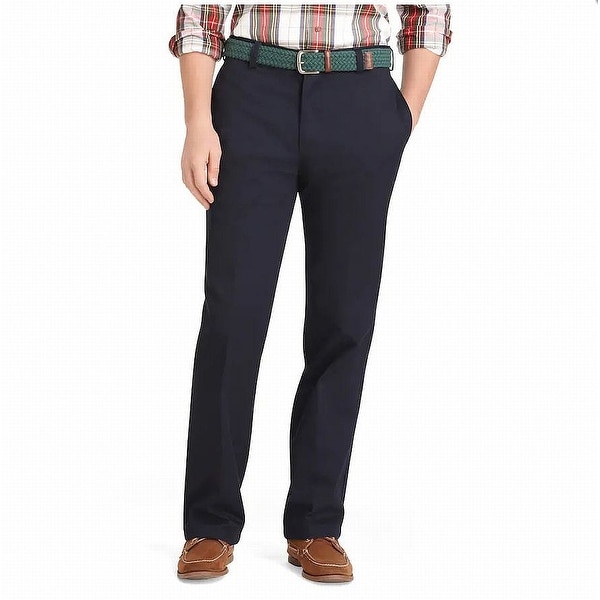 IZOD Mens Chino Pant Blue Size 44x34 Big & Tall Flat Front Straight Fit. Opens flyout.