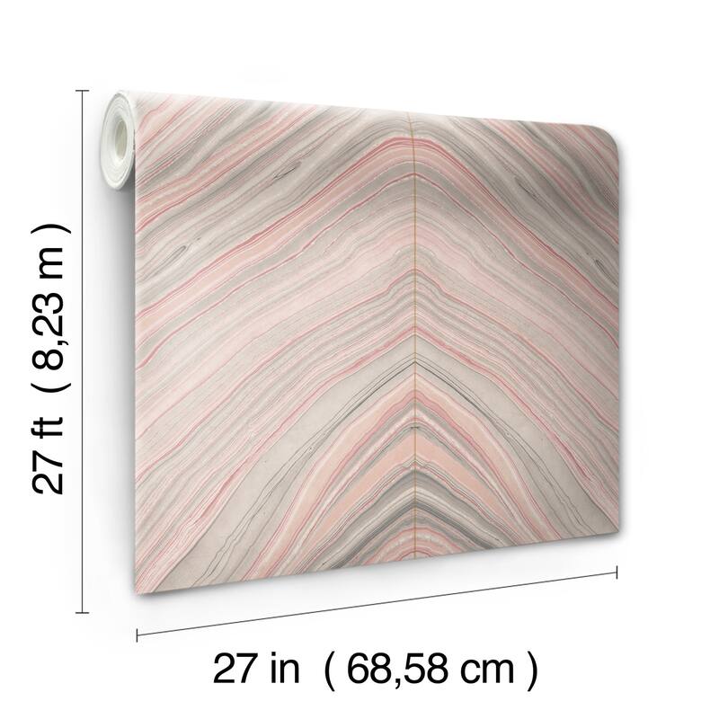 Paul, Onyx Strata Wallpaper, 27 in x 27 ft = 60.75 ft sq, Wallpaper Roll