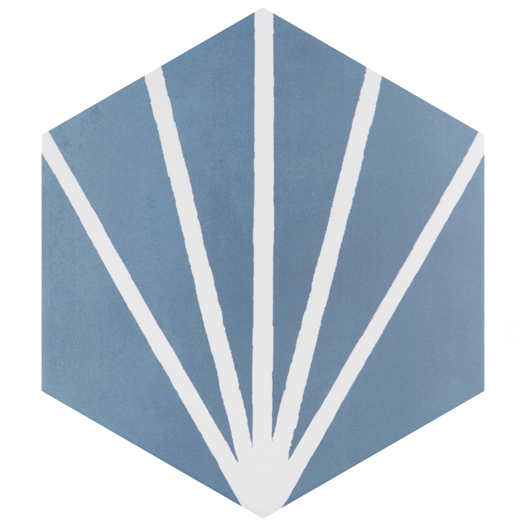 Merola Tile Horizon Dusk Hex Azul 7-3/4" x 9" Porcelain Floor and Wall Tile