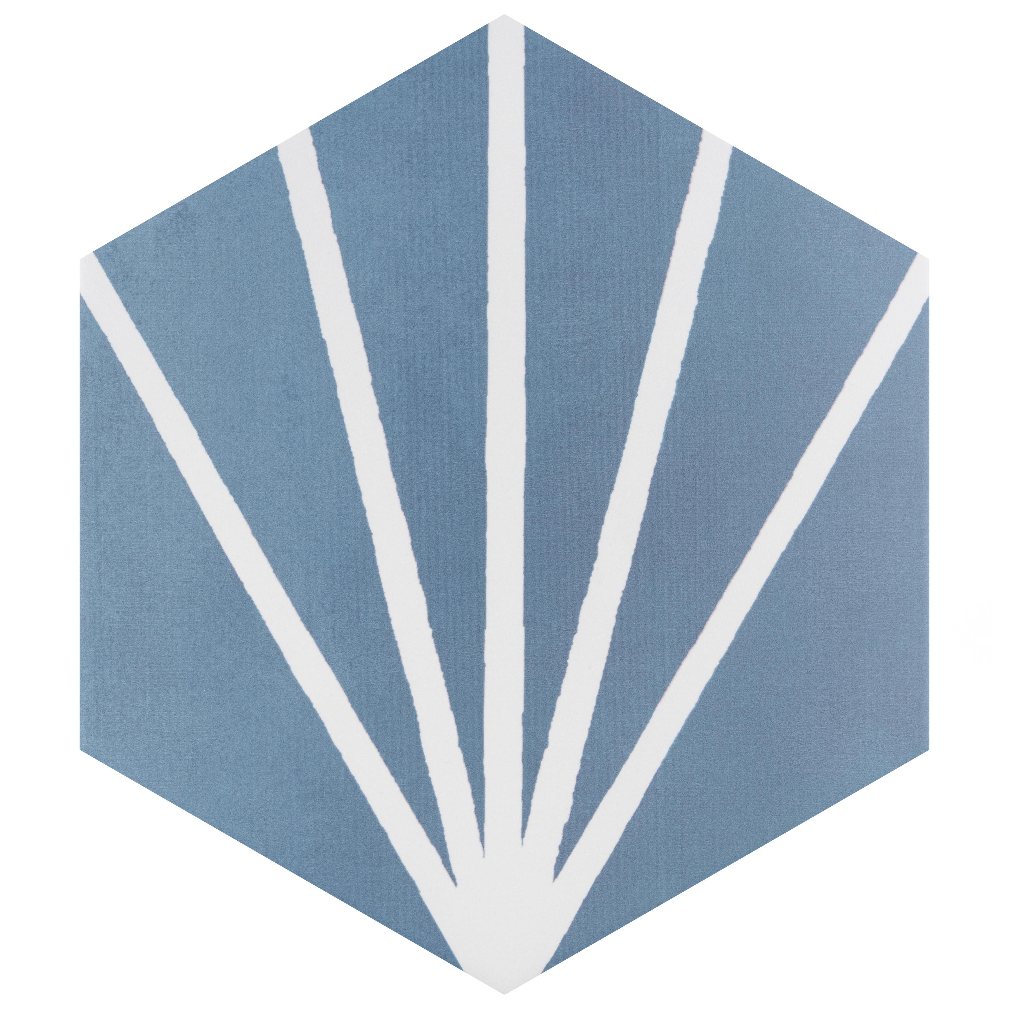 Merola Tile Horizon Dusk Hex Azul 7-3/4" x 9" Porcelain Floor and Wall Tile