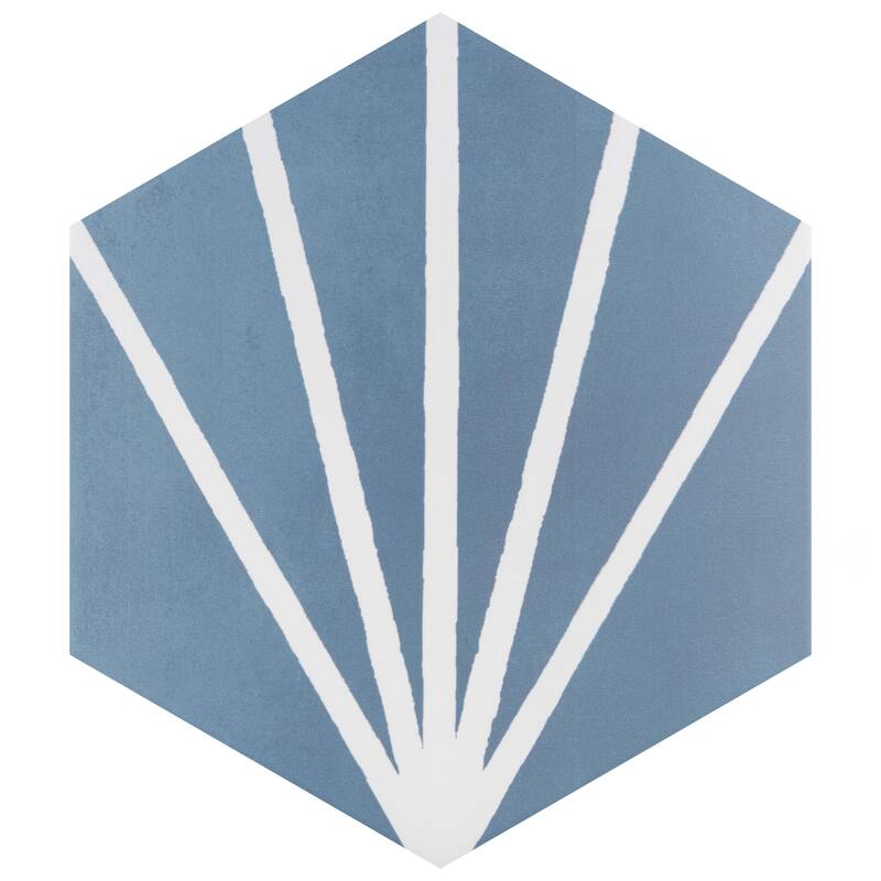 Merola Tile Horizon Dusk Hex Azul 7-3/4" x 9" Porcelain Floor and Wall Tile - Sample swatch