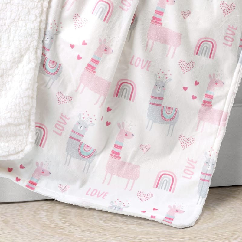 Lush Decor Baby Llama Love Soft Sherpa Baby Blanket - 40" x 30"