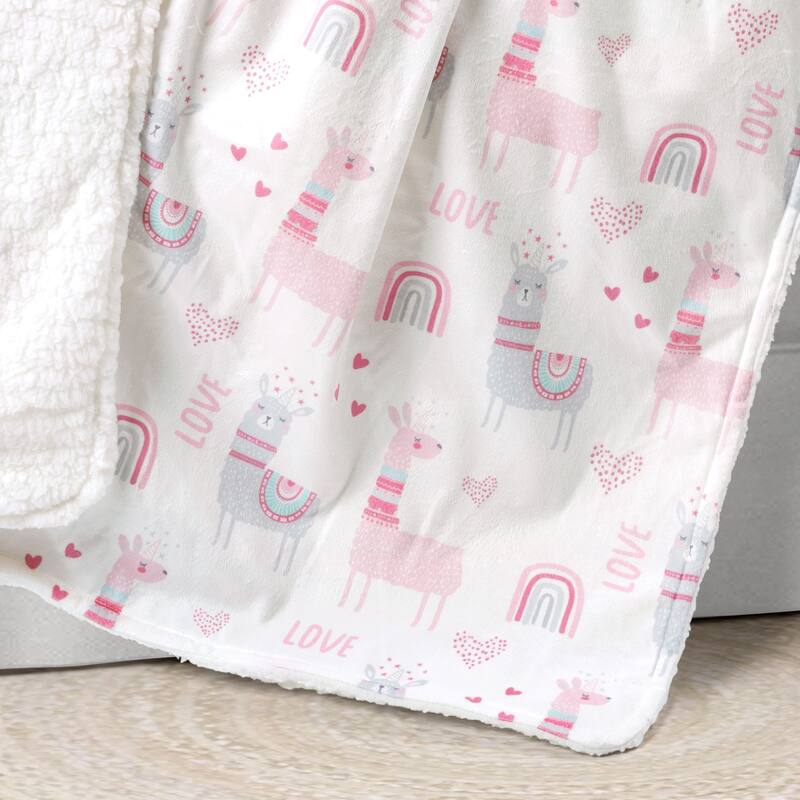 Lush Decor Baby Llama Love Soft Sherpa Baby Blanket - 40" x 30"