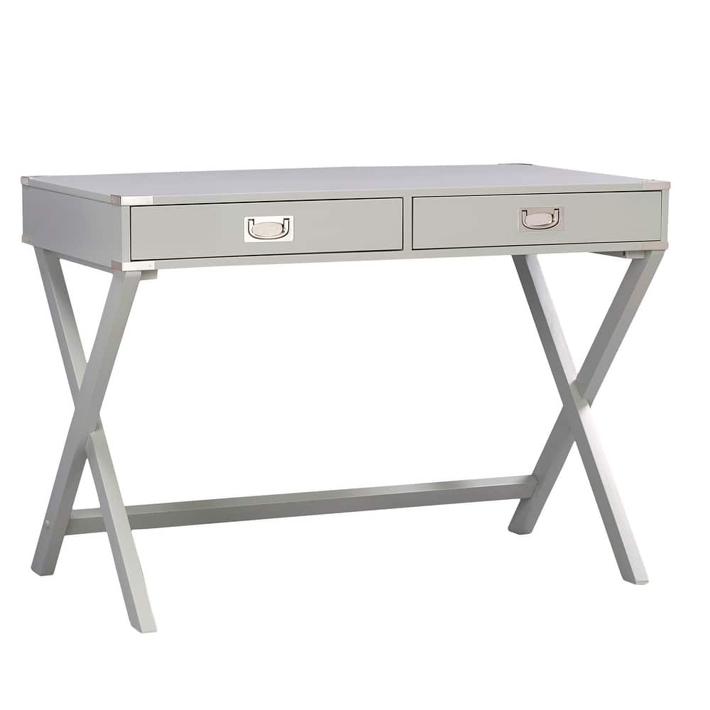Kenton X Base Wood Accent Campaign Writing Desk iNSPIRE Q Modern