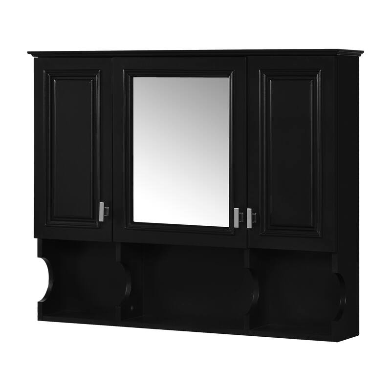Modern Bathroom Wall Cabinet with Mirror,Mirror Cabinet with Open Shelves,Wall Mounted Bathroom Medicine Cabinet