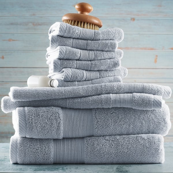 Hearth & Harbor 100 Percent Cotton Ultra Soft and Absorbent Bath Towel Set
