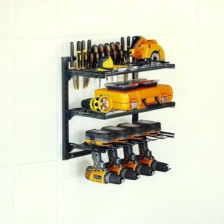 3-Tier Metal Tool Organizer Wall Rack, Heavy-Duty Garage Storage - Bed ...