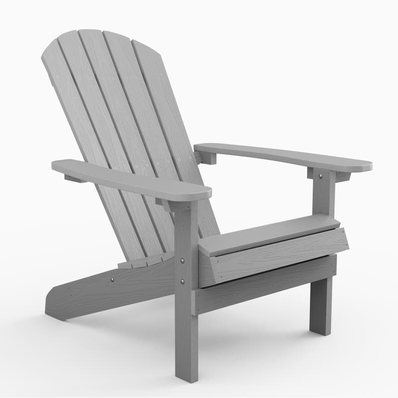 WINSOON All Weather HIPS Outdoor Plastic Adirondack Chairs Set of 4 - Grey