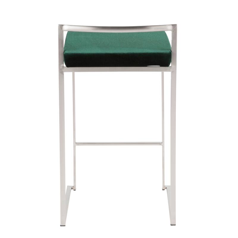 Silver Orchid Forrest Stainless Steel Stackable Fully Welded Counter Stool (Set of 3)