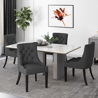 Hayden Modern Tufted Fabric Dining Chairs (Set of 4) by Christopher Knight Home