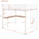 preview thumbnail 8 of 16, Full Size Metal All-in-One Loft Bed w/ Ladder, Safety Guard Rails, Desk & Metal Grid Platform Bed Upholstered Bed, Easy Assembly