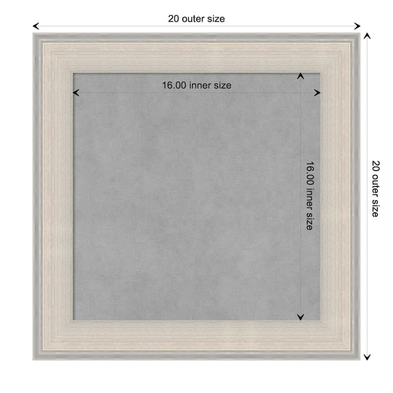 Amanti Art Cottage White Silver Framed Magnetic Board - Board Size 16x16