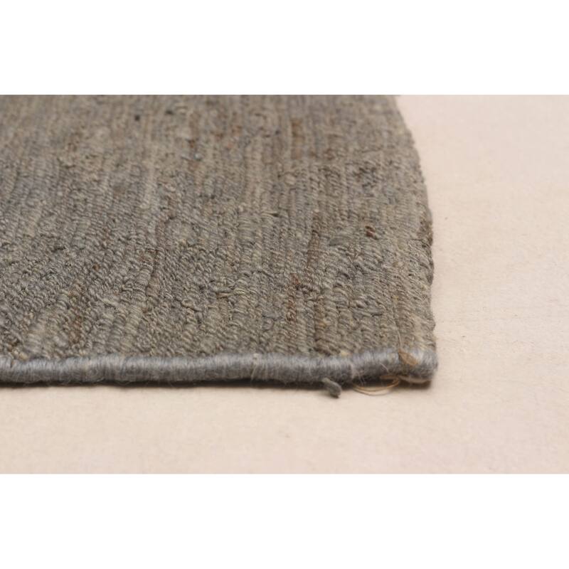 ECARPETGALLERY Flat-Weave Natural Grey Wool Tapestry Kilim - 7'11 x 9'3
