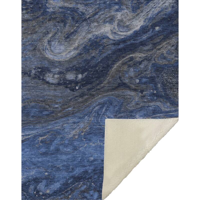 Premium Machine Washable Abstract Contemporary Sherpa Throw Blanket
