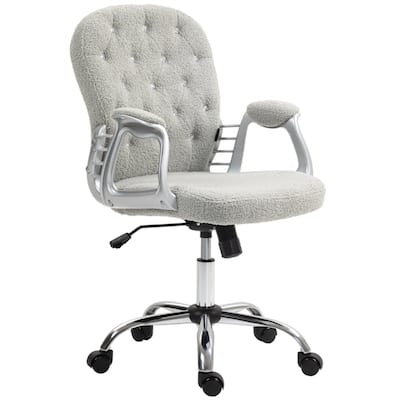 Teddy Fleece Office Chair with Adjustable Height, Tilt Function & Swivel Wheels - 23.5" W x 23.75" D x 36.5" -40.5" H