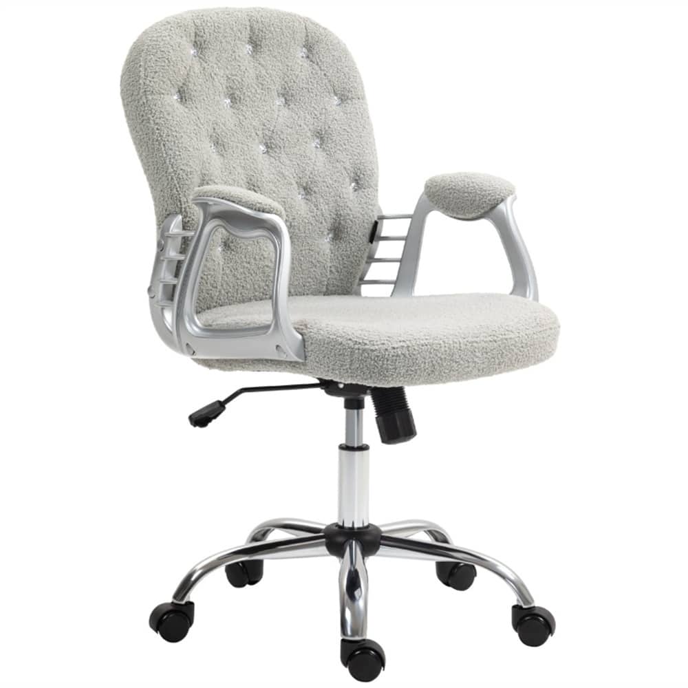 Teddy Fleece Office Chair with Adjustable Height, Tilt Function & Swivel Wheels - 23.5" W x 23.75" D x 36.5" -40.5" H