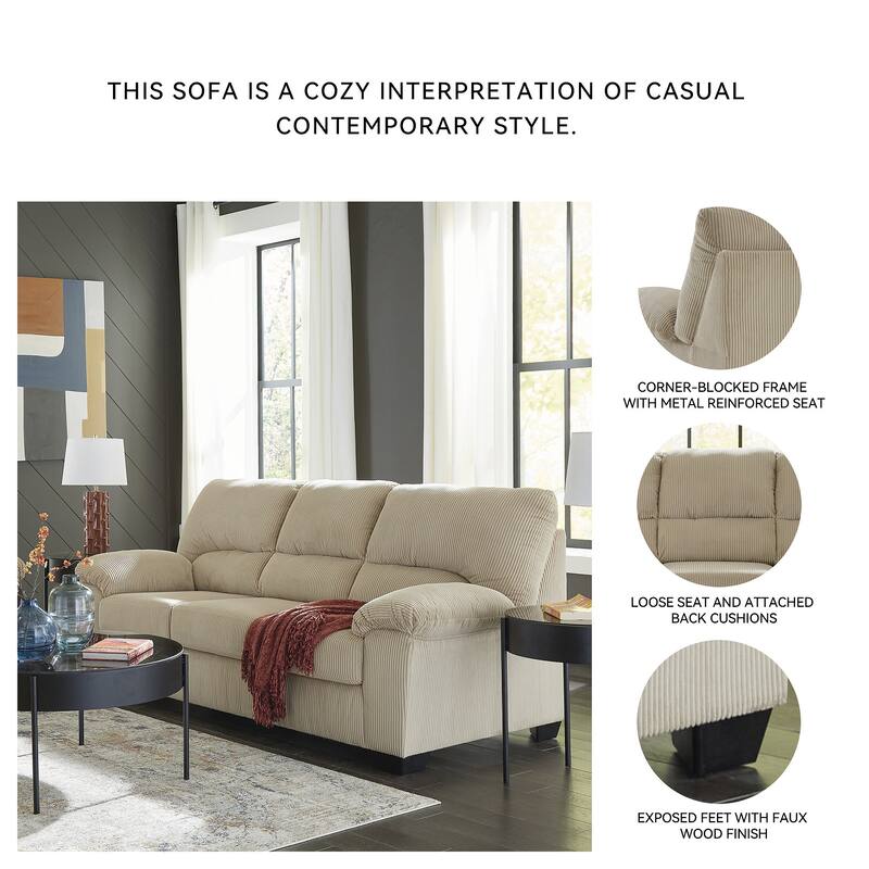 Signature Design by Ashley SimpleJoy Sofa - 83"W x 38"D x 40"H