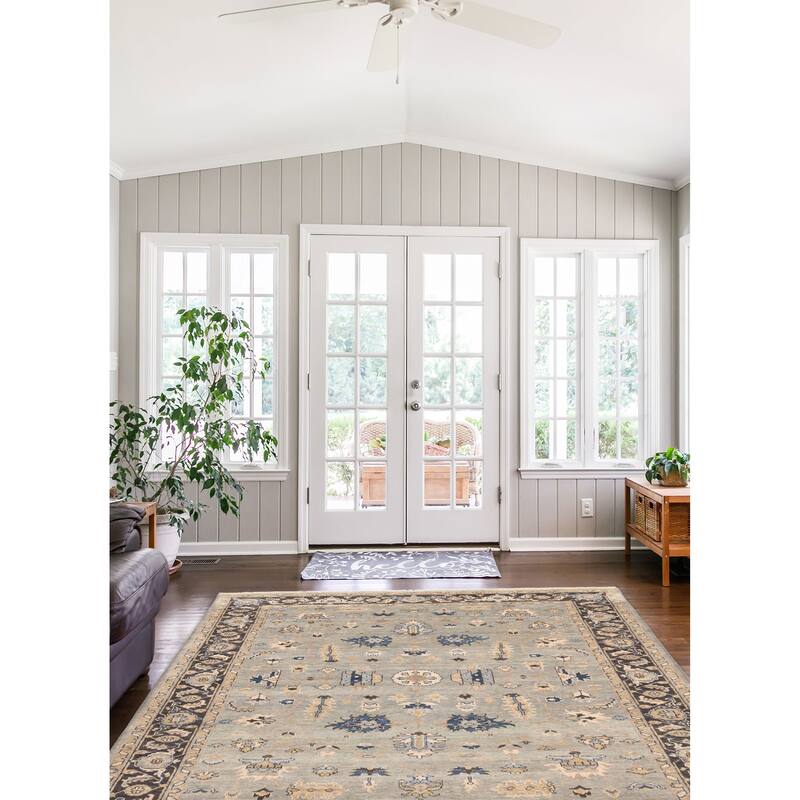 ECARPETGALLERY Hand-knotted Finest Agra Jaipur Teal Wool Rug - 8'7 x 11'2