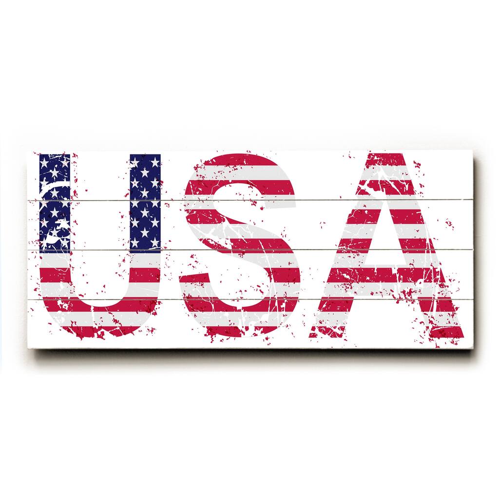 USA - Planked Wood Wall Decor