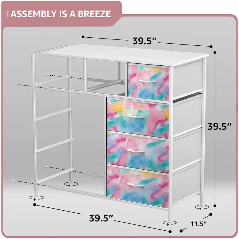 Modern Color Print 9-cubby Storage Tower