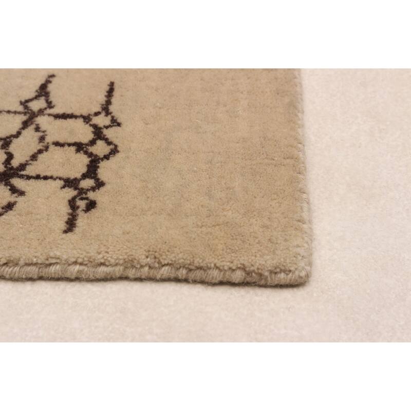 ECARPETGALLERY Hand Loomed Kashkuli Gabbeh Beige Wool Rug - 5'0 x 8'0
