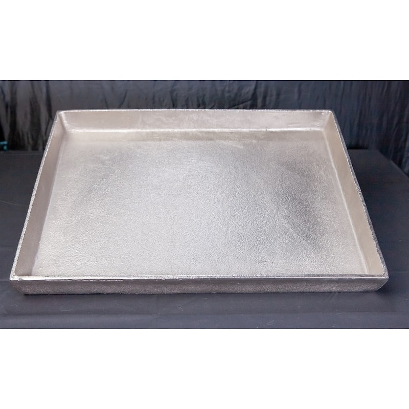 Sm. Cast Aluminum Rectangle Tray Nickel Antique