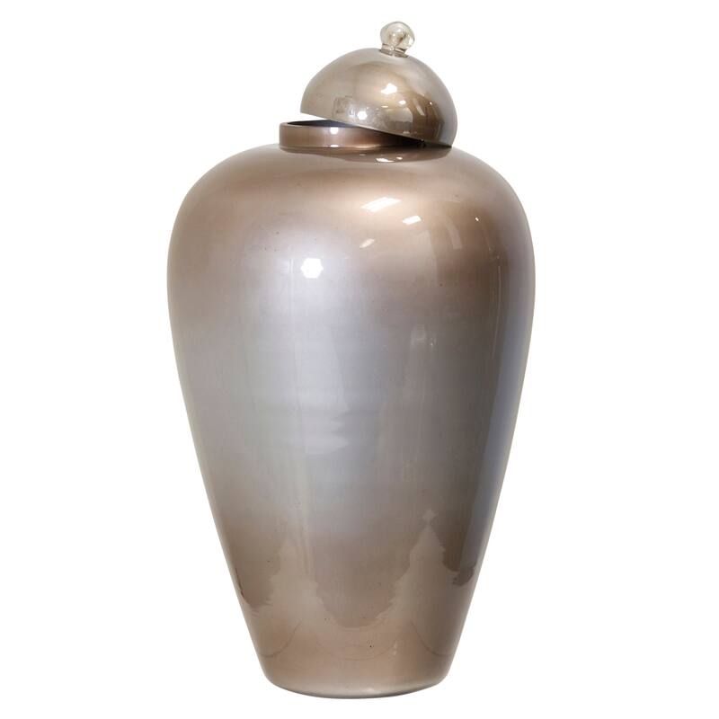 StyleCraft Two-Tone - Glass Jar - Silver, Brown - 10" x 18"