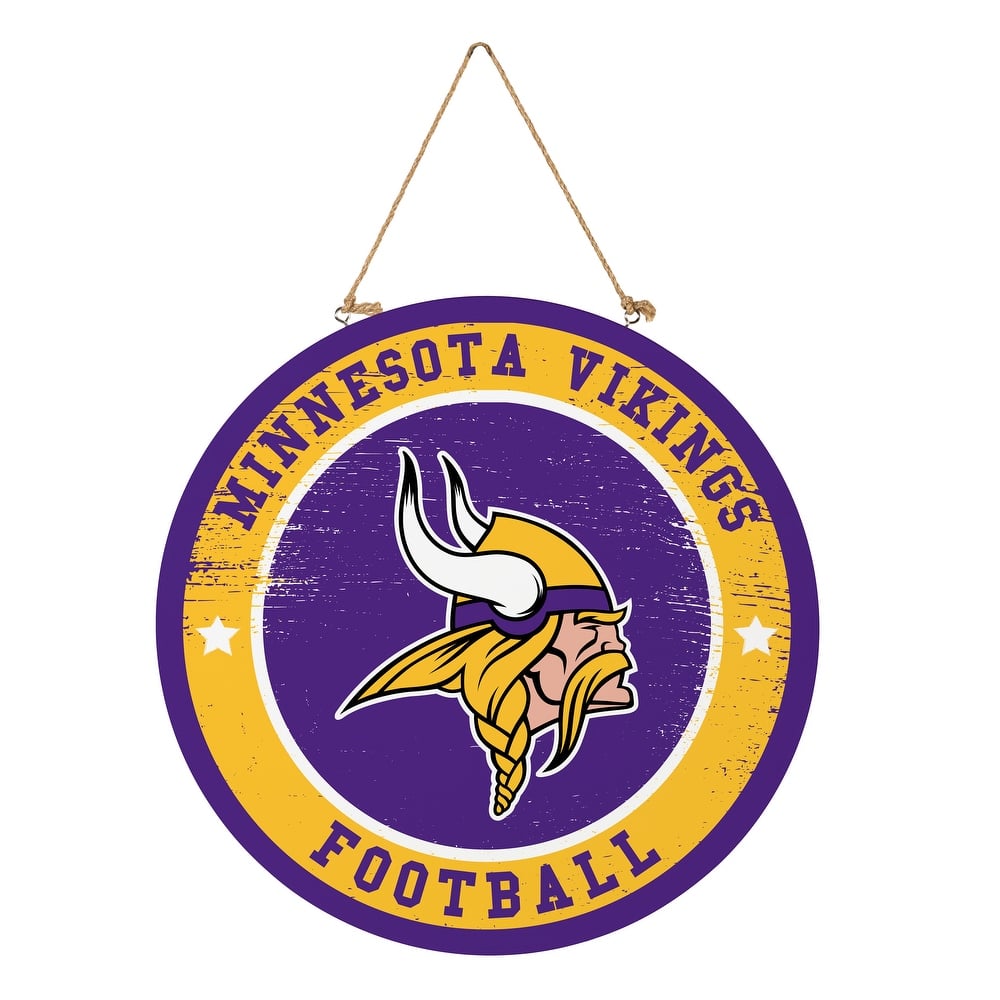 Minnesota Vikings Wooden Door Decor Wall Sign - Multi-Color