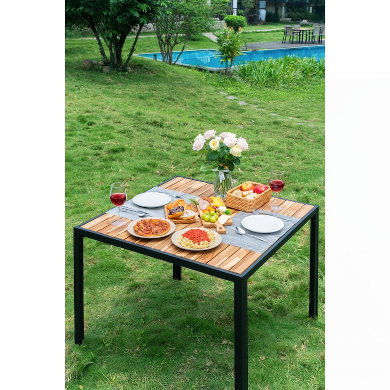 All Weather 5-Piece Patio Dining Table Sets,Coffee Brown