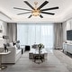 preview thumbnail 2 of 34, Bella Depot 72" Gold Large Ceiling Fan with Light and Remote 6-Speed Gold Modern Fandelier DC Motor