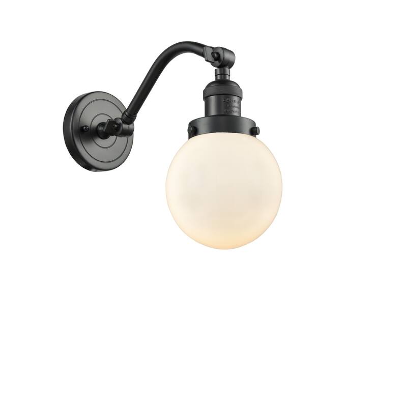Innovations Lighting Beacon Single Light 6" Wide Wall Sconce - Oil Rubbed Bronze / Matte White