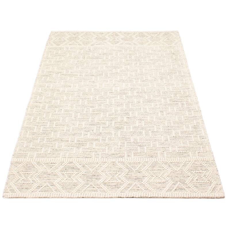 ECARPETGALLERY Braid weave Sienna Cream Wool Rug - 5'1 x 8'0