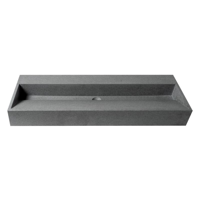 ALFI brand 48" Solid Concrete Gray Matte Trough Sink for the Bathroom