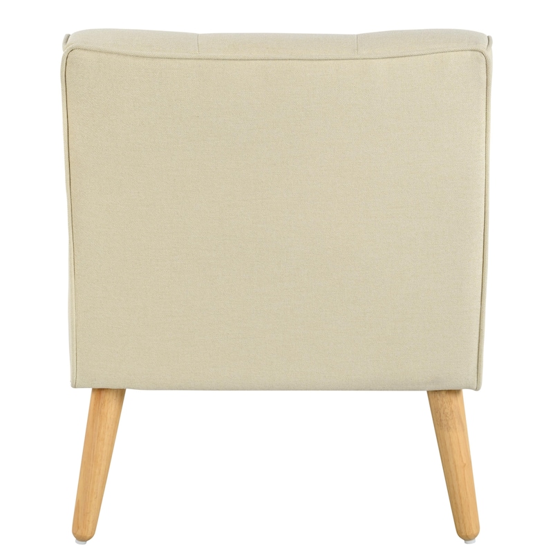 Modern Armchair,Tufted Accent Chair with Wood Legs,Comfortable Polyester Upholstery,Button-Tufted Back & Tapered Design