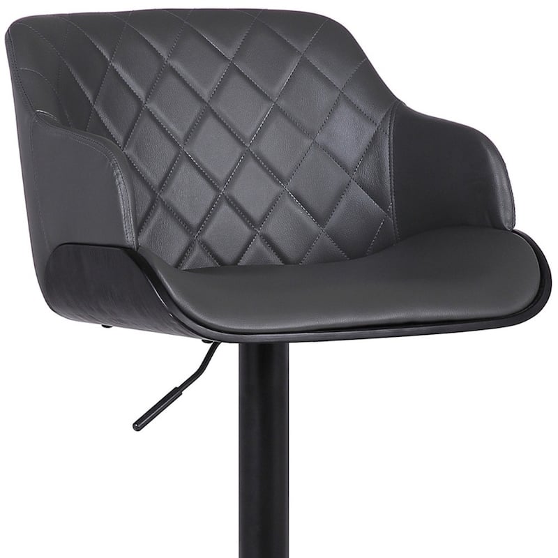 Faux Leather Adjustable Swivel Bar Stool with Chrome or Iron Frame - 20.5" x 21" x 44" (D x W x H)