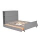 preview thumbnail 25 of 27, Full Size Platform Kids Bed Frame with Storage Shelves, 4-Drawers & Elegant Headboard for Modern Style and Functionality, Blue