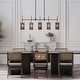 preview thumbnail 4 of 13, Tifany Modern 5-Light Black Chandelier Large Linear 45. IN Colored Glass Kitchen Island Lights - L 45.3" x W 4.3" x H 17.3"