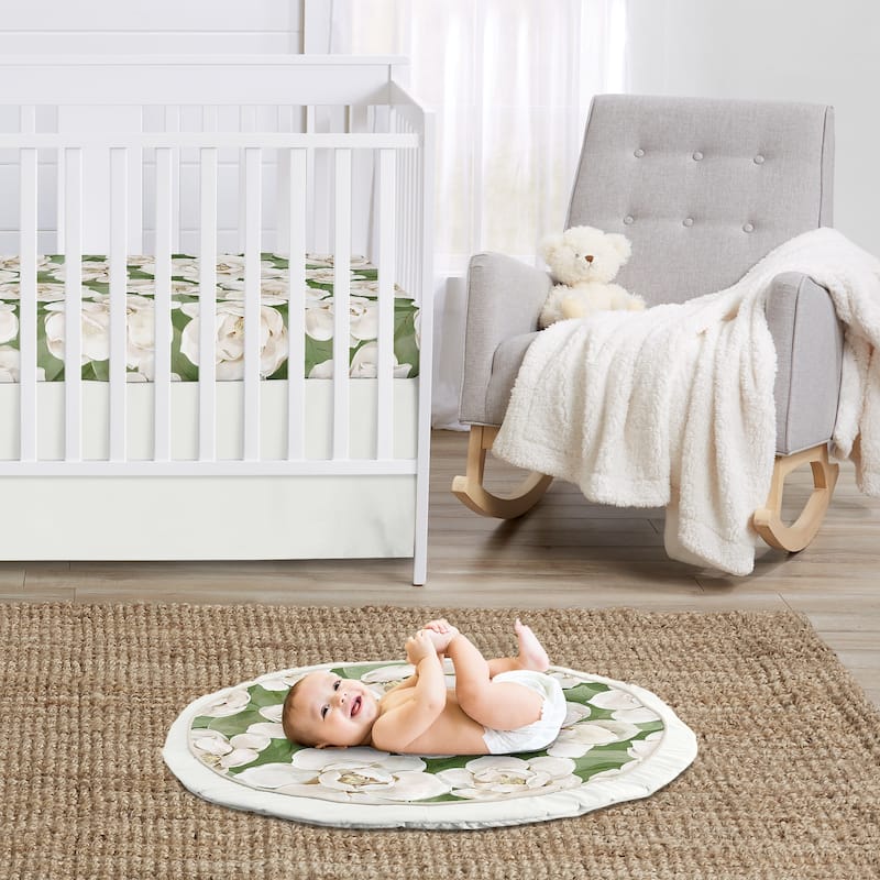 Boho Flower Floral Girl Baby Tummy Time Playmat Ivory Shabby Chic Bohemian Watercolor Garden Nature Modern Elegant Beige Taupe