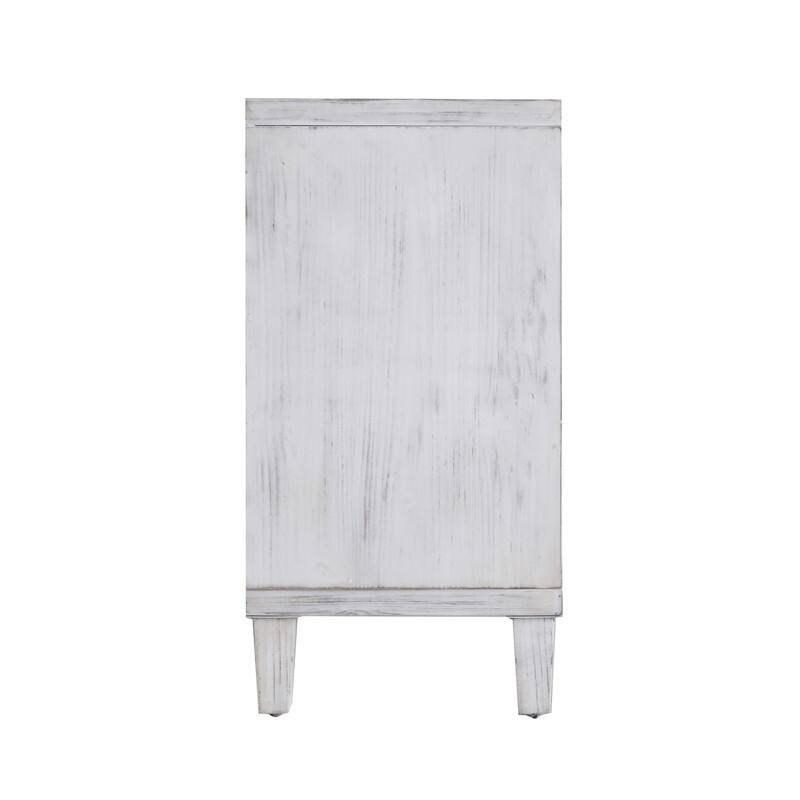 White Wash Storage Cabient with Doors and Shelves,Sideboard Cabinet with Adjustable Shelves