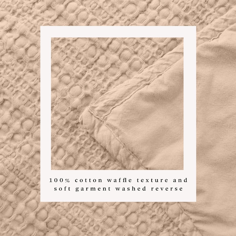 Linery & Co. Cotton Honeycomb Waffle Garment Washed Quilt Set
