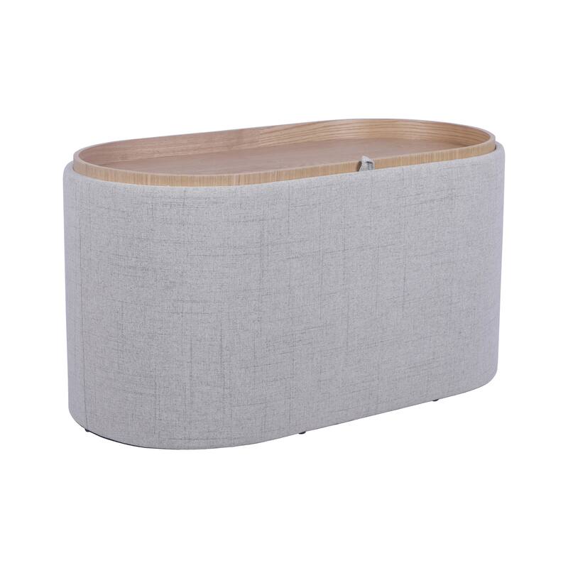 Storage Ottoman Comfortable choice, multiple functions, classic design, and cozy corners with Reversible Wooden Tray Top,