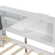 preview thumbnail 6 of 14, Full Size Wood Platform Bed with Trundle, Shelves and Storage Headboard, White