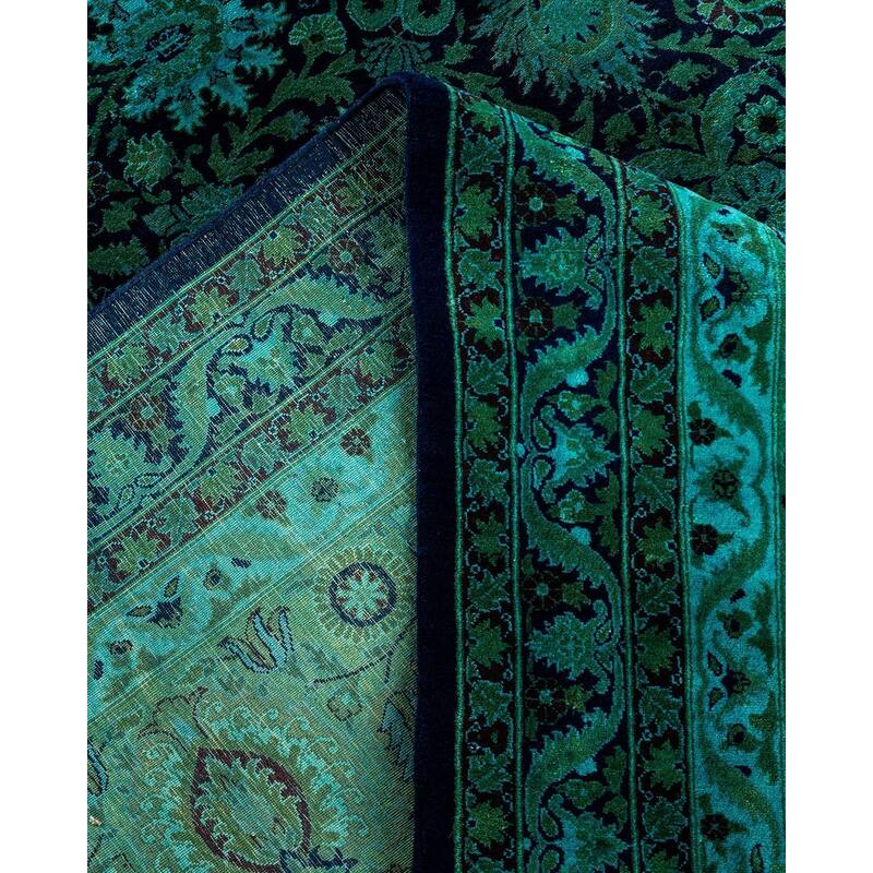 Overdyed, One-of-a-Kind Hand-Knotted Area Rug - Blue - 10' 1" x 15' 10"