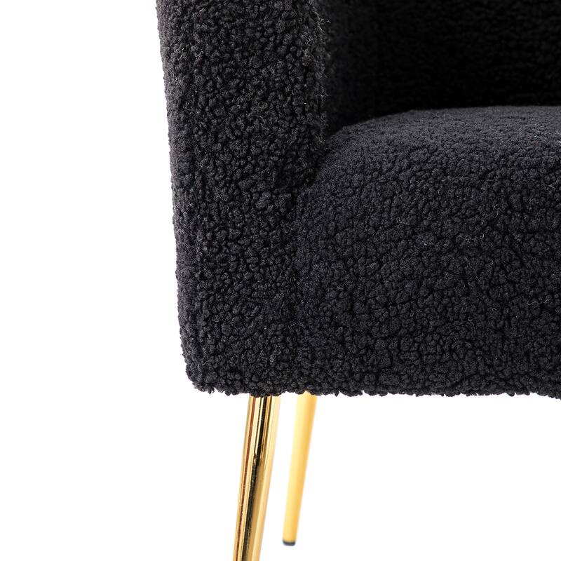 Rovigo Modern Upholstered Living Room Chair Barrel Chair with Metal Legs Set of 2 by HULALA HOME